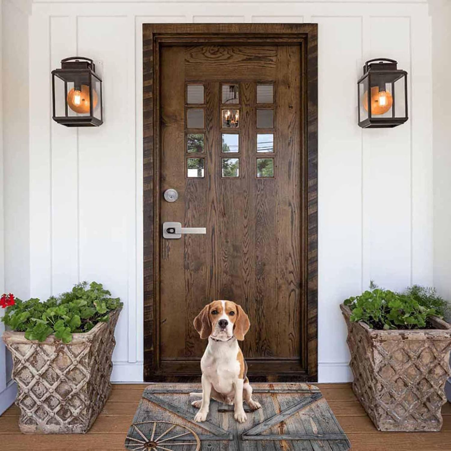 Wheels and Old Wood Bath Mats for Bathroom Rustic Country Barn Doors Floor Bath Rugs Machine Washable Bathmat Carpet Rug Room Decor for Shower Floor 20 X 31 inch