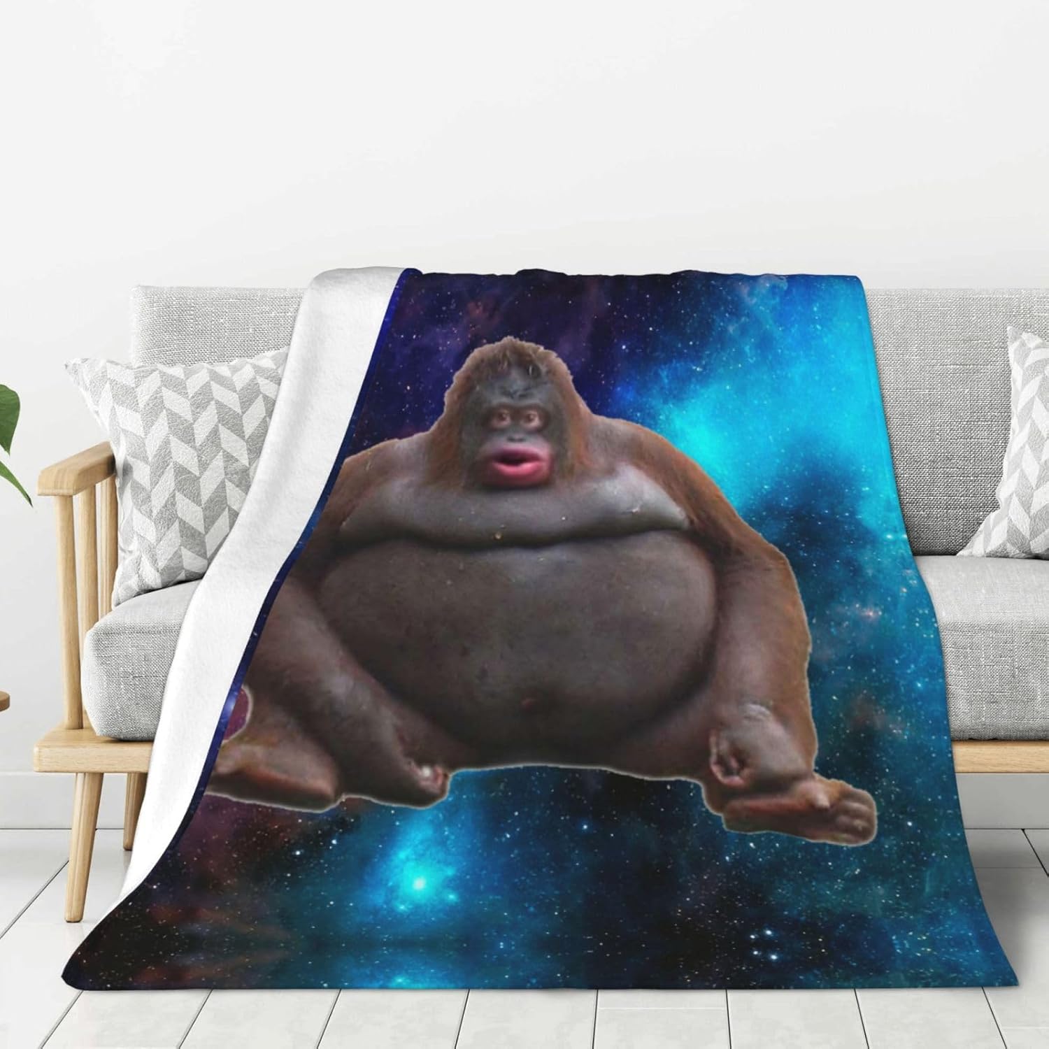 Le Monke Throw Blankets 80"x60" Lightweight Flannel Fleece Cozy Soft Blanket Home Decor for Couch Bed Sofa Bedroom Living Room Travel Birthday Christmas All Season