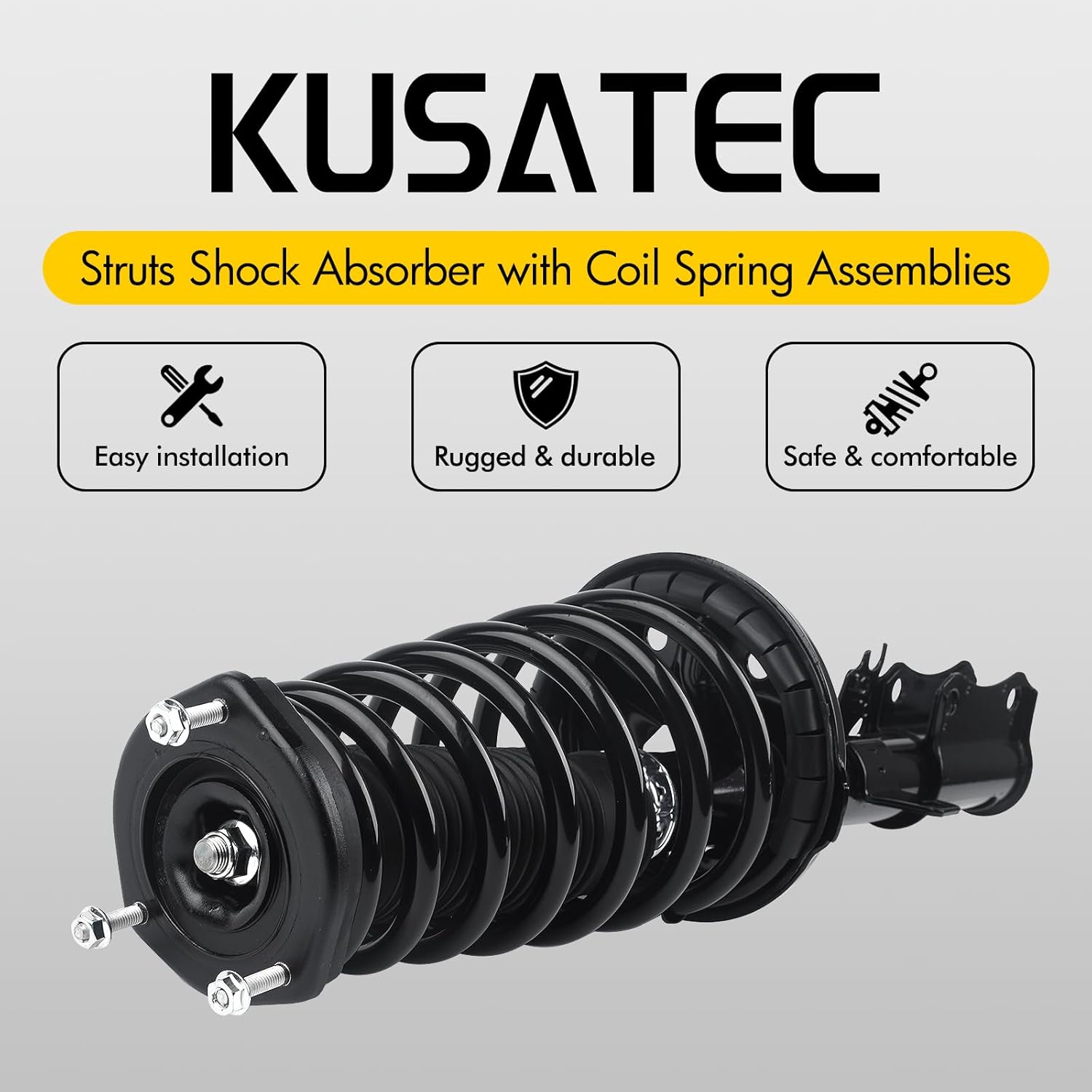 KUSATEC Rear Pair Complete Struts Shock Absorber fit for Toyota Camry 1997-2001; Solara 1999-2003, 171681 171680 Struts with Coil Spring Assemblies