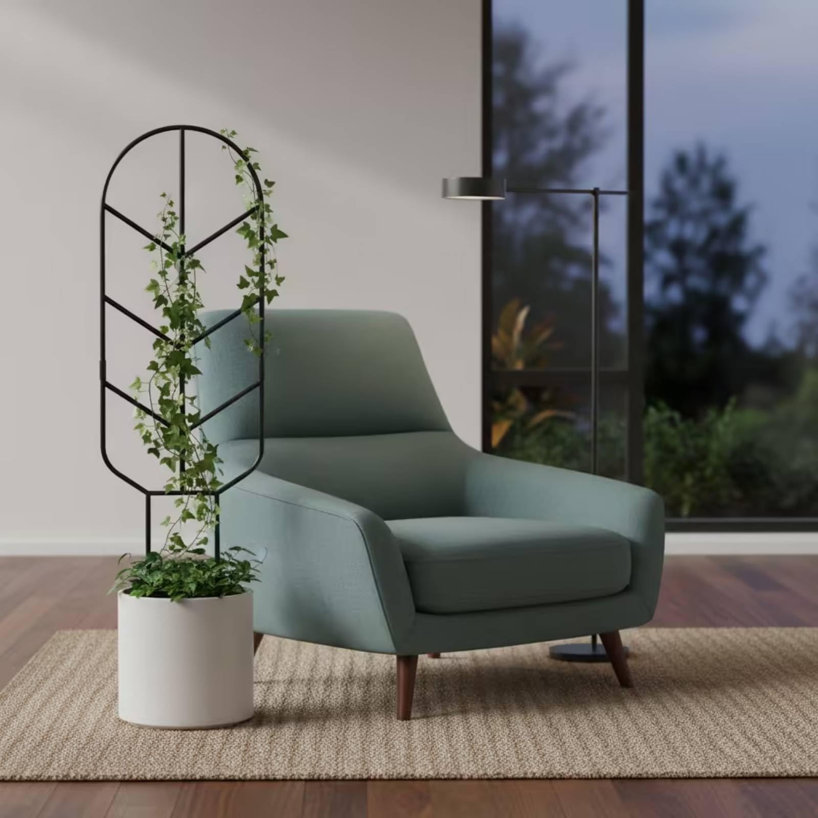 Support de Grimpe pour Plantes Treillis Tuteur Cadre Structure en Métal Noir Robuste Maintien des Lianes et du Lierre Adapté à Intérieur Terrasse Salon Véranda