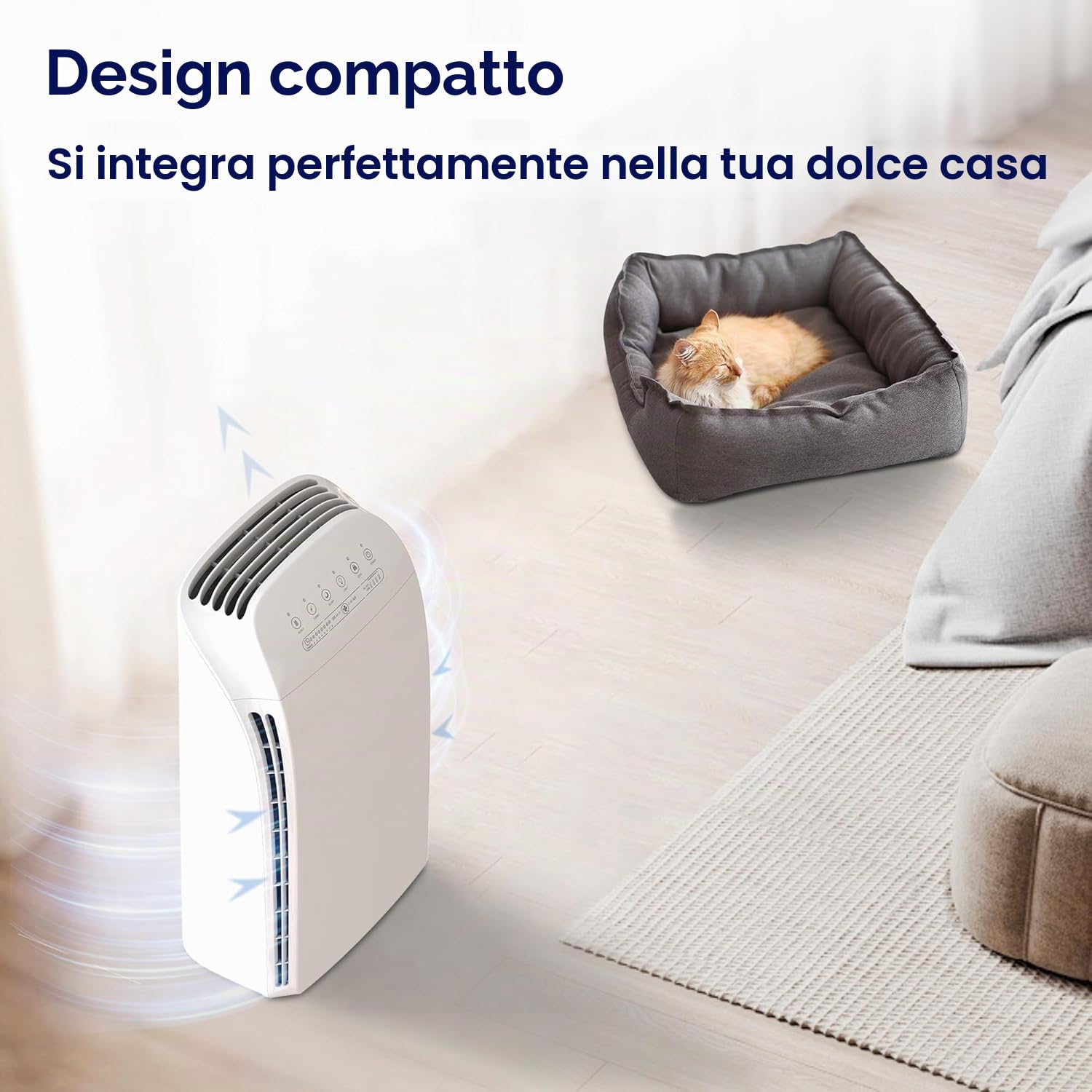 Membrane Solutions MSA3 Purificatore d'Aria per Grandi Spazi Fino a 147 m², Depuratore d'Aria con Filtro HEPA, 22dB Silenziosa, Contro 99,97% dei Allergeni, Polveri, Pollini, Odori, Fumo