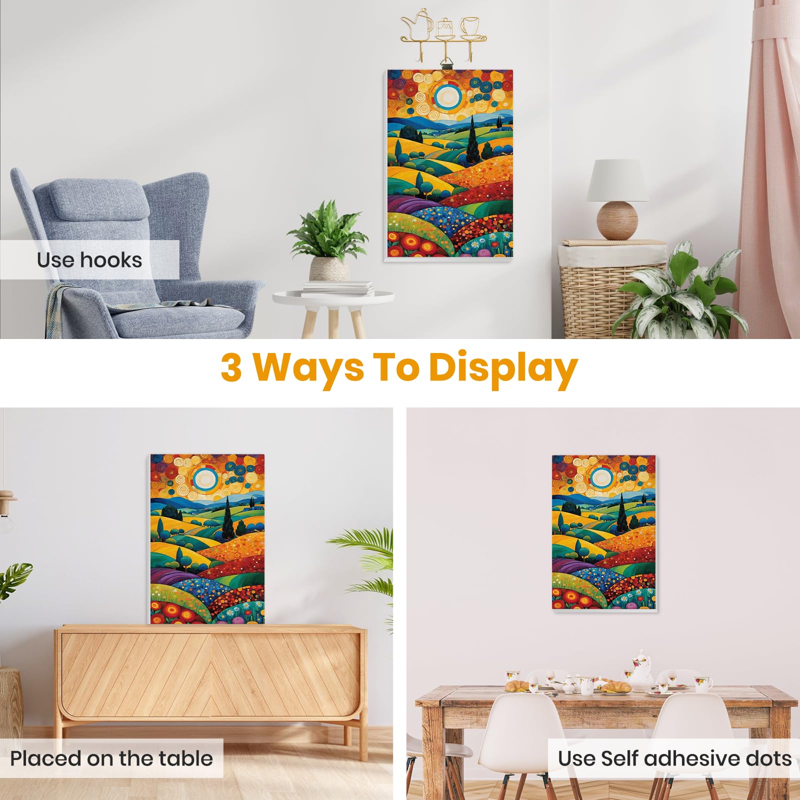 EOBROMD Dipingere con i Numeri Adulti con Telaio, Catena Montuosa Paint by Numbers, Kit di Pittura Acrilica Fai-da-Te per Adulti con Pennelli Pittura a Pigmento Acrilico 20x30cm - 4