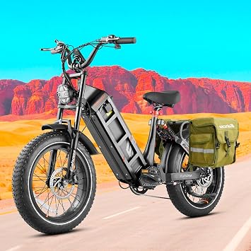 eAhora Juliet Long Range Ebike - [2025] 2000W/1200W 31-34MPH 52V 60Ah 200Mile Electric Bike for Adults, 20'' Fat Tire Fast Electric Mountain Bike Full Suspension E-Bike for Delivery Commuting
