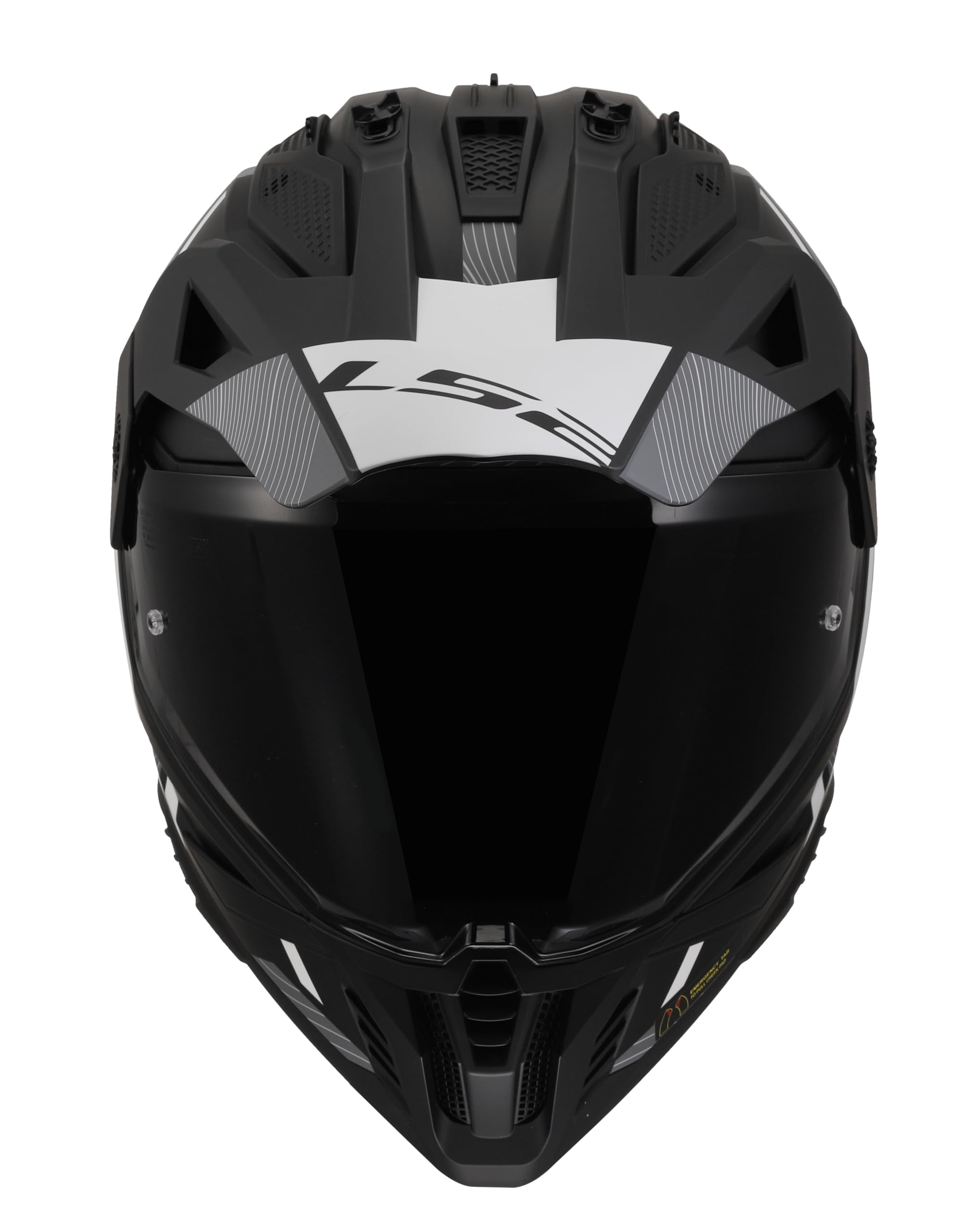 LS2, Casco Moto Cross PIONEER II HILL Matt Black White, XL