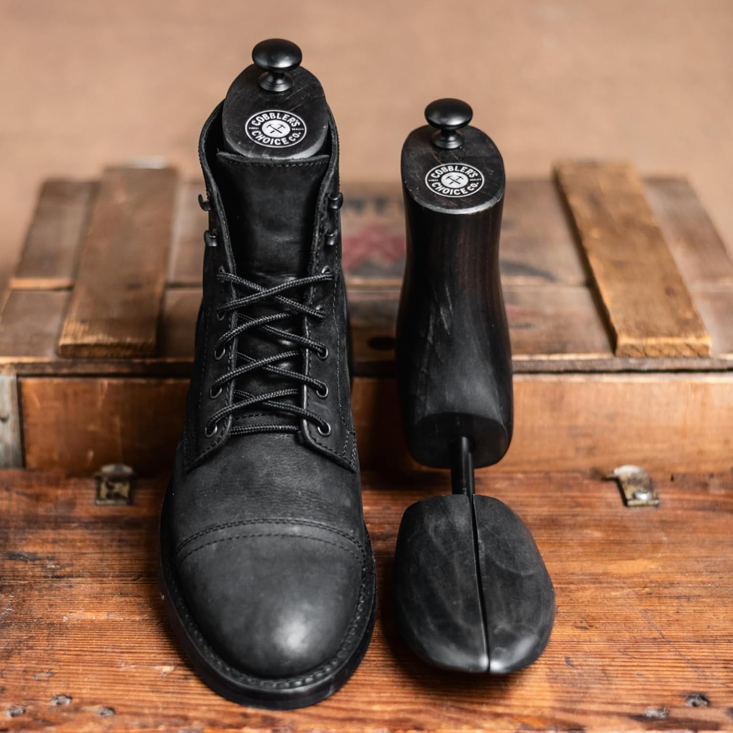 Cobbler's Choice Co. Finest Quality Men’s Boot Tree – Varnished Natural Wood, Timeless Design, Signature Finish, Black - Image 4