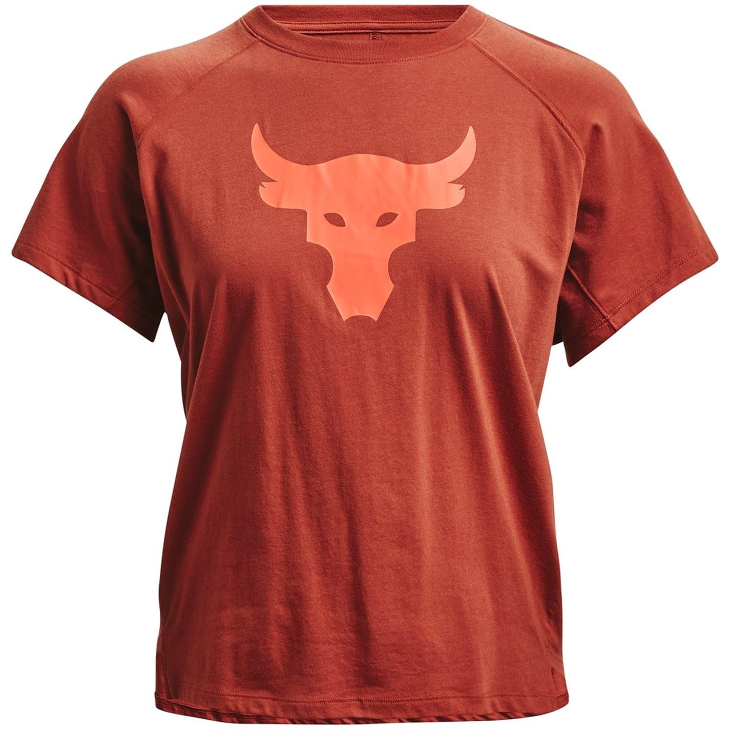 Under Armour Womens Project Rock Bull Short Sleeve T-Shirt Red/Orange XS