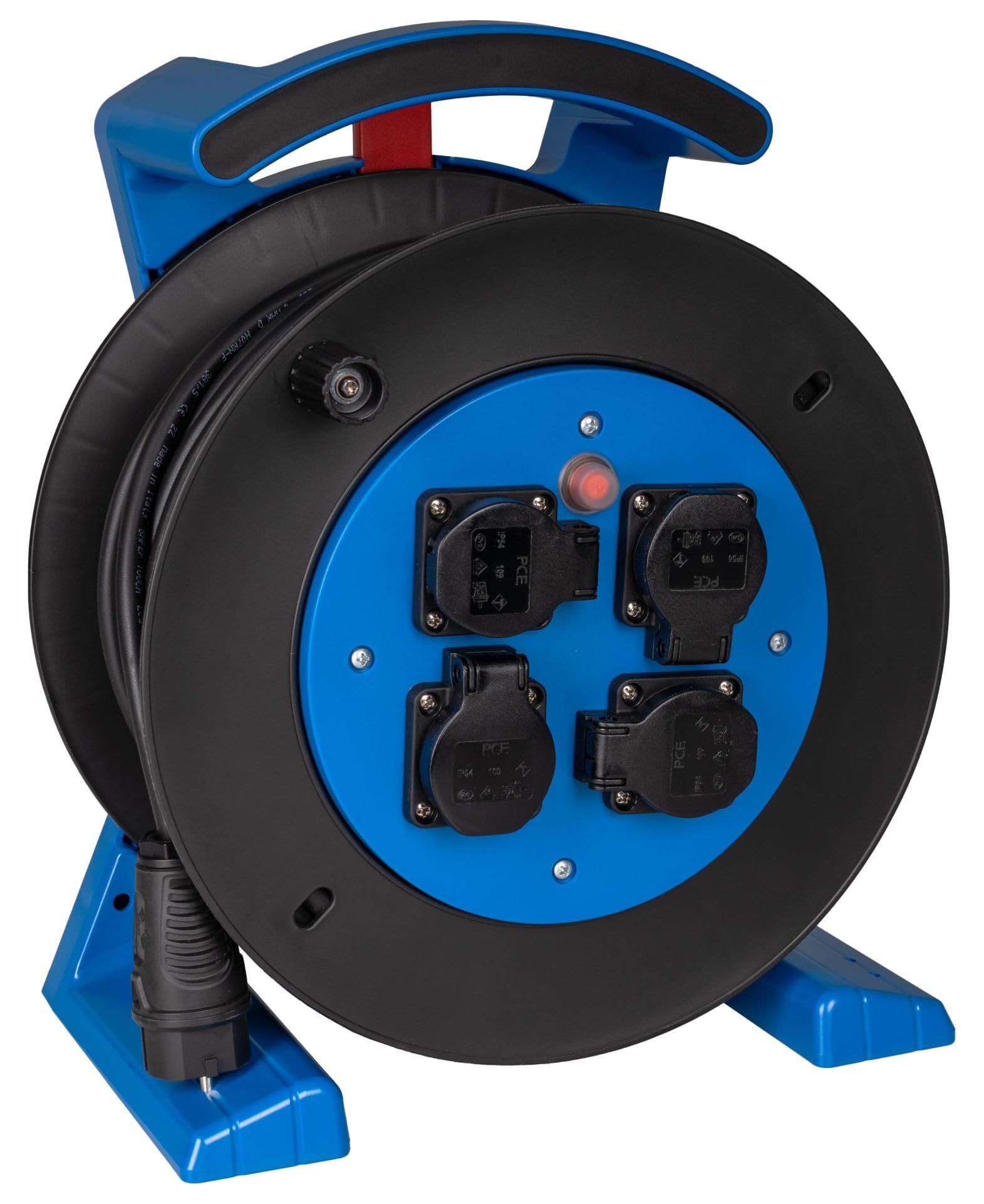 Jumbo-Kabeltrommel 2.0 25m H07RN-F 3G2,5 qmm schwarz 4 Schutzkontakt-Steckdosen