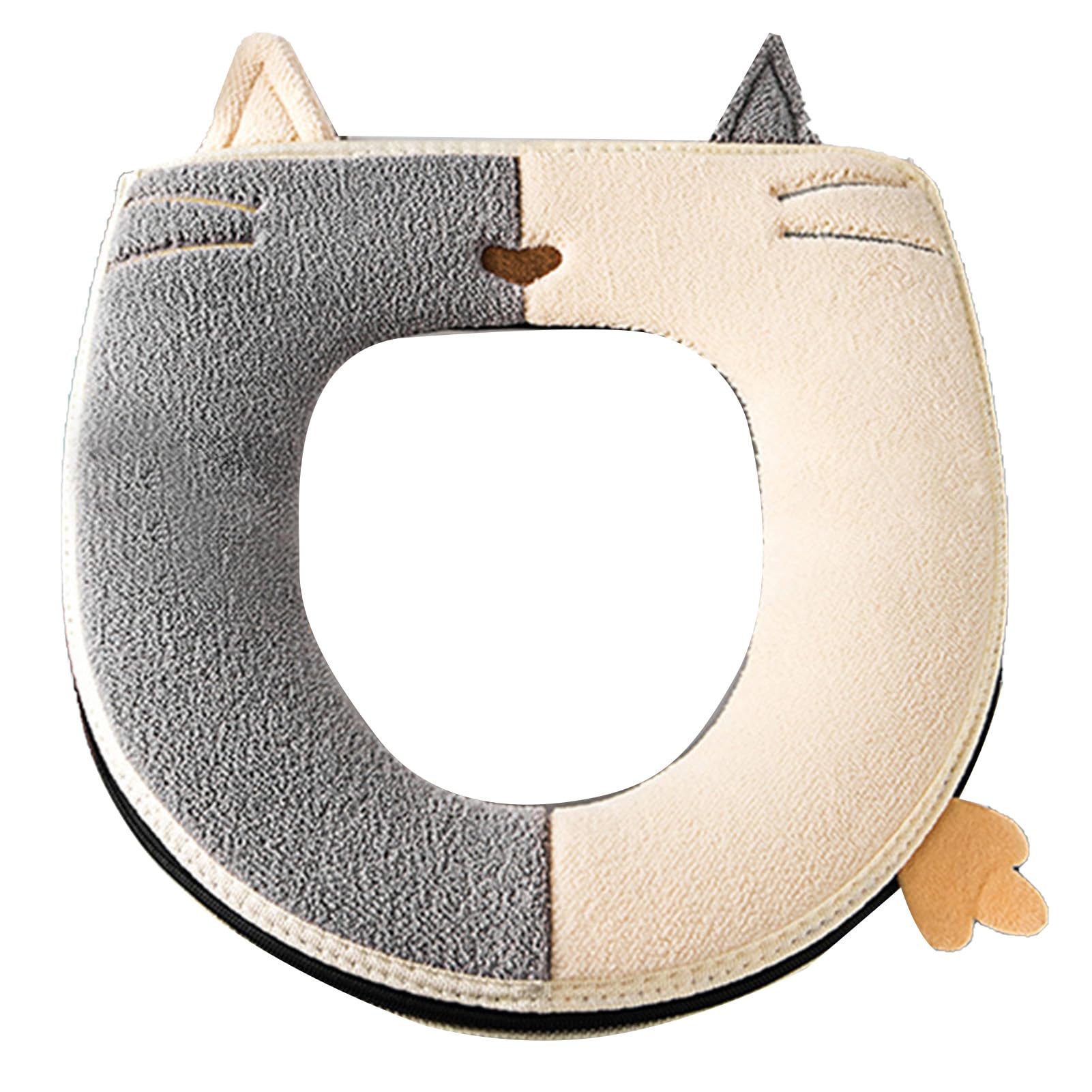 Miriam Song Universal Design Toilet Seat Cover Pad - Removable and Washable Cloth Cushion, Warmer for Home Bathroom