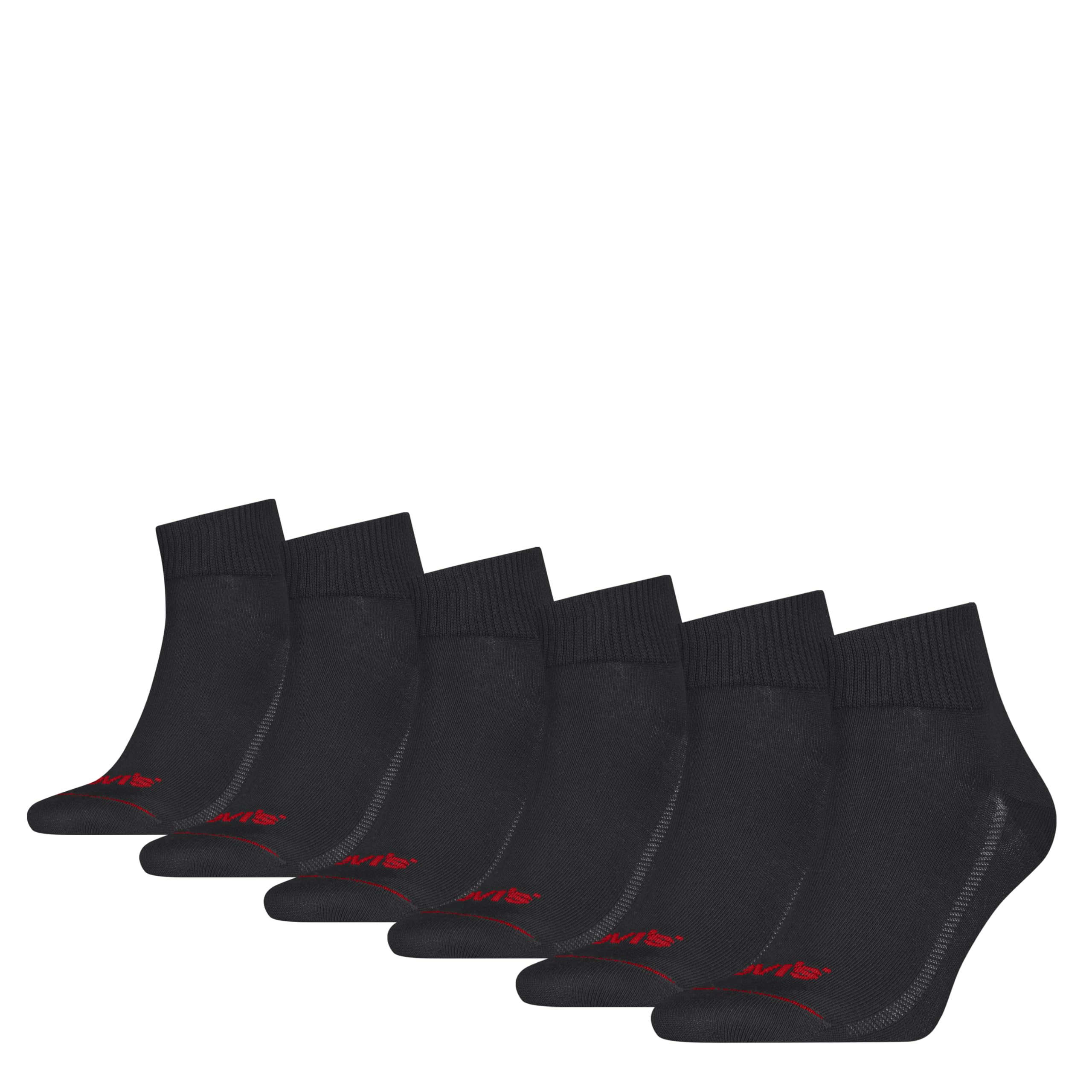 

                                                    Levi's Men's 6-Pack Quarter Crew Socks, Black Comb
