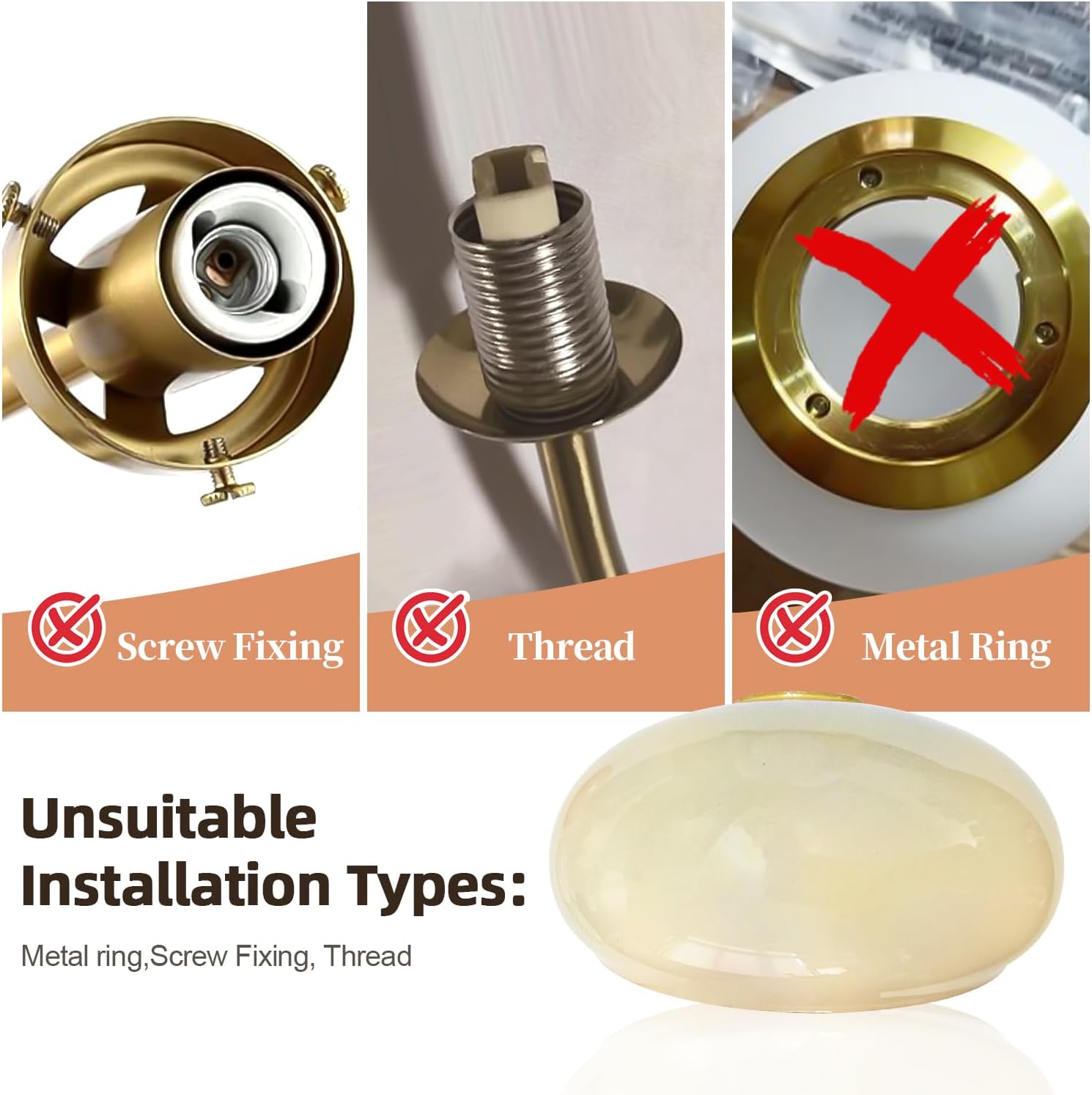 BOKT LIGHTING 7.9" Single Open Glass Lampshade Yellow Bowl Shaped Light Cover Replacement for BOKT Chandeliers and Wall Sconces