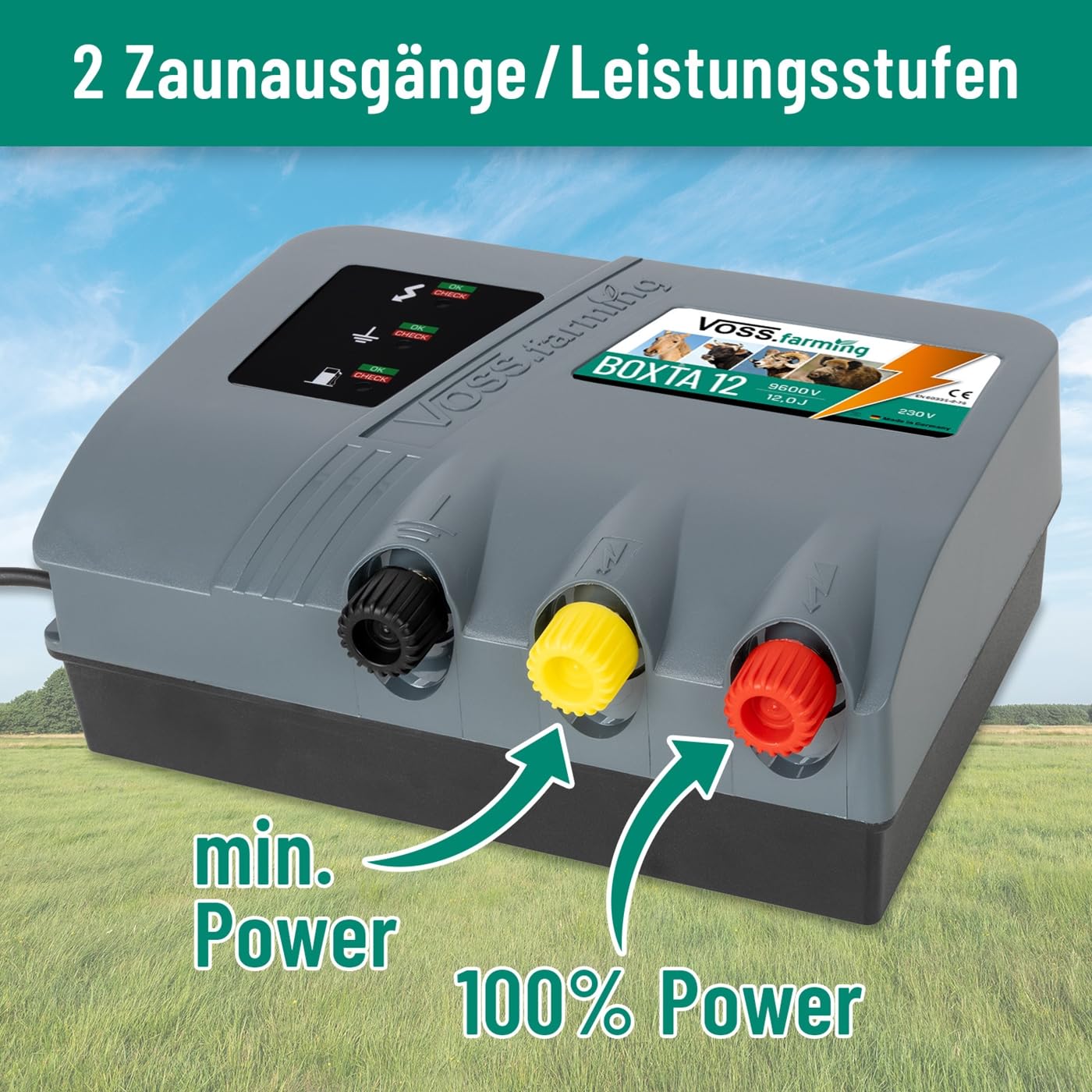 VOSS.farming BOXTA 12 Weidezaungerät 230V 12 Joule für Lange Zäune bis 70km