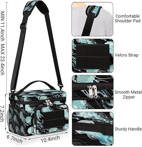 Miniatura 3 de Jelly Fish - Bolsa de almuerzo de estilo táctico subacuático para adultos, bonita bolsa de almuerzo para el trabajo, lonchera aislada, bolsa de