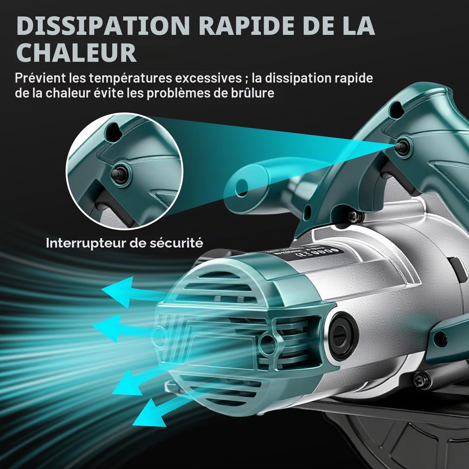 Scie Circulaire 1200W avec Rail de Guidage, Scie Circulaire Électrique Filaire 5200RPM, Profondeur de Coupe Max : 60mm (90°) et 45mm (45°), 3 Lames de Scie Ø : 185mm (24T + 40T + 60T) pour Bois, PVC
