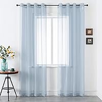Vista 12 de Cortinas traslúcidas de 108 pulgadas para sala de estar, dormitorio, apartamento, ventana, 2 paneles con ojales, cortinas semitransparentes
