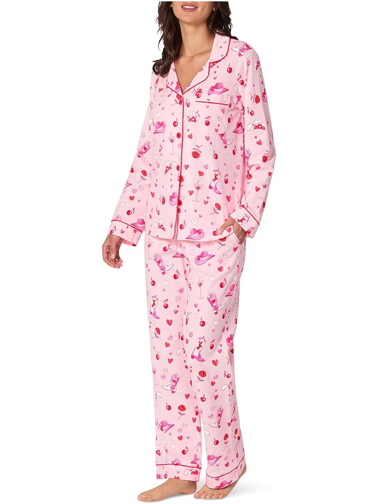 Pink Bedhead PJs Long Sleeve Classic Cotton Knit Pajama Set