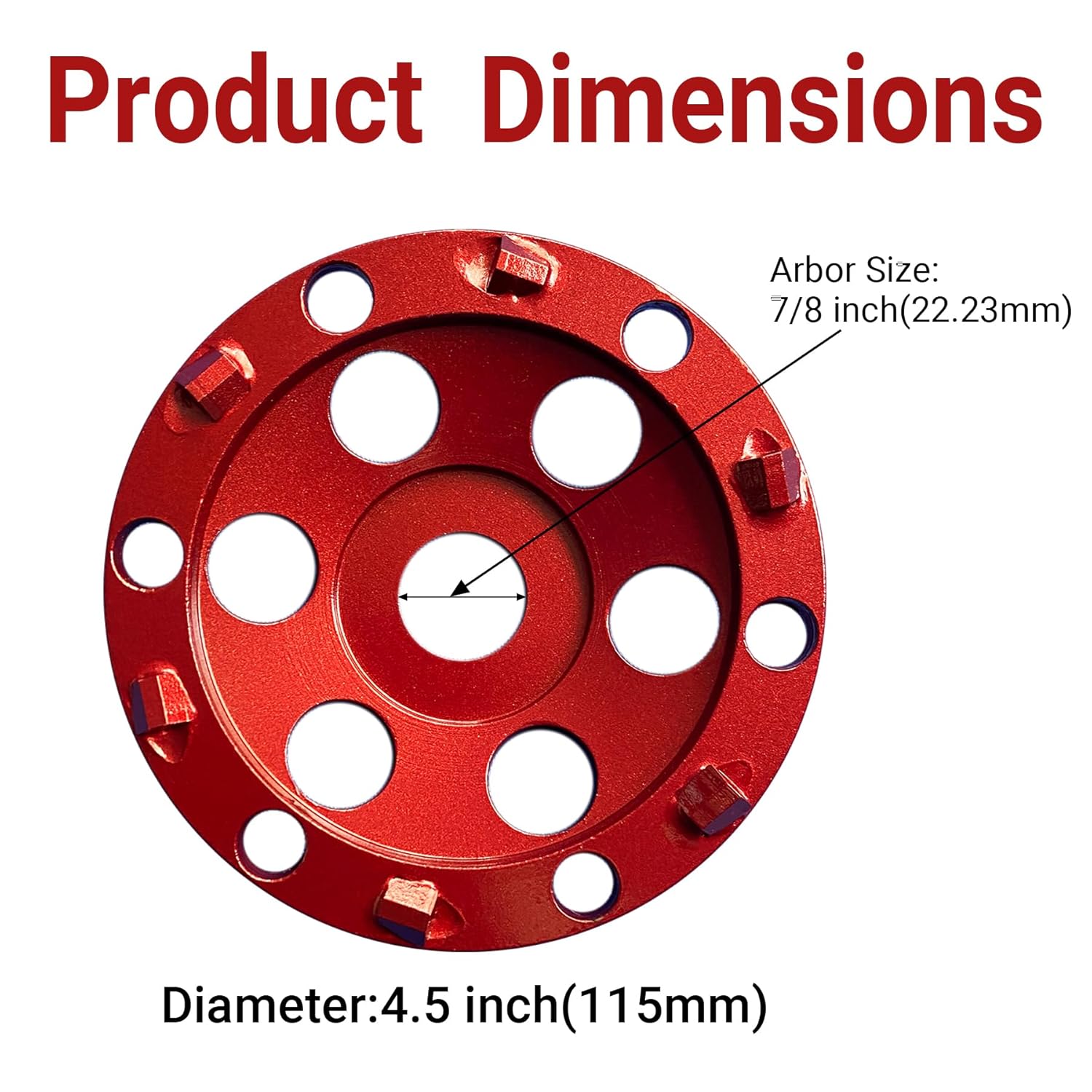 4.5" Professional Floor Coating Removal Tool PCD Grinding disc for Removing Epoxy,Coatings,Painting,Vinyl,Sticky adhesives on The Floor