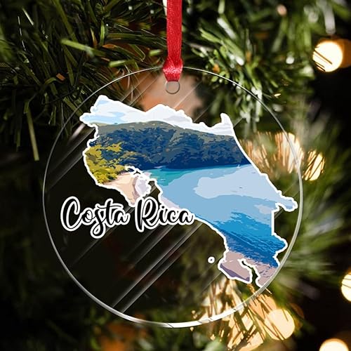 Vista 17 de Adorno de Navidad de Costa Rica, paisaje urbano, ilustración, ilustración, mariposa, árbol de Navidad, adorno de recuerdo, tema de viaje, vistas