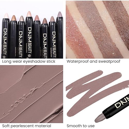 Miniatura 4 de evpct Juego de 2 barras de sombra de ojos crema para ojos impermeables, sombra de ojos mate de piedra lápiz lápiz a granel sombras en crema para