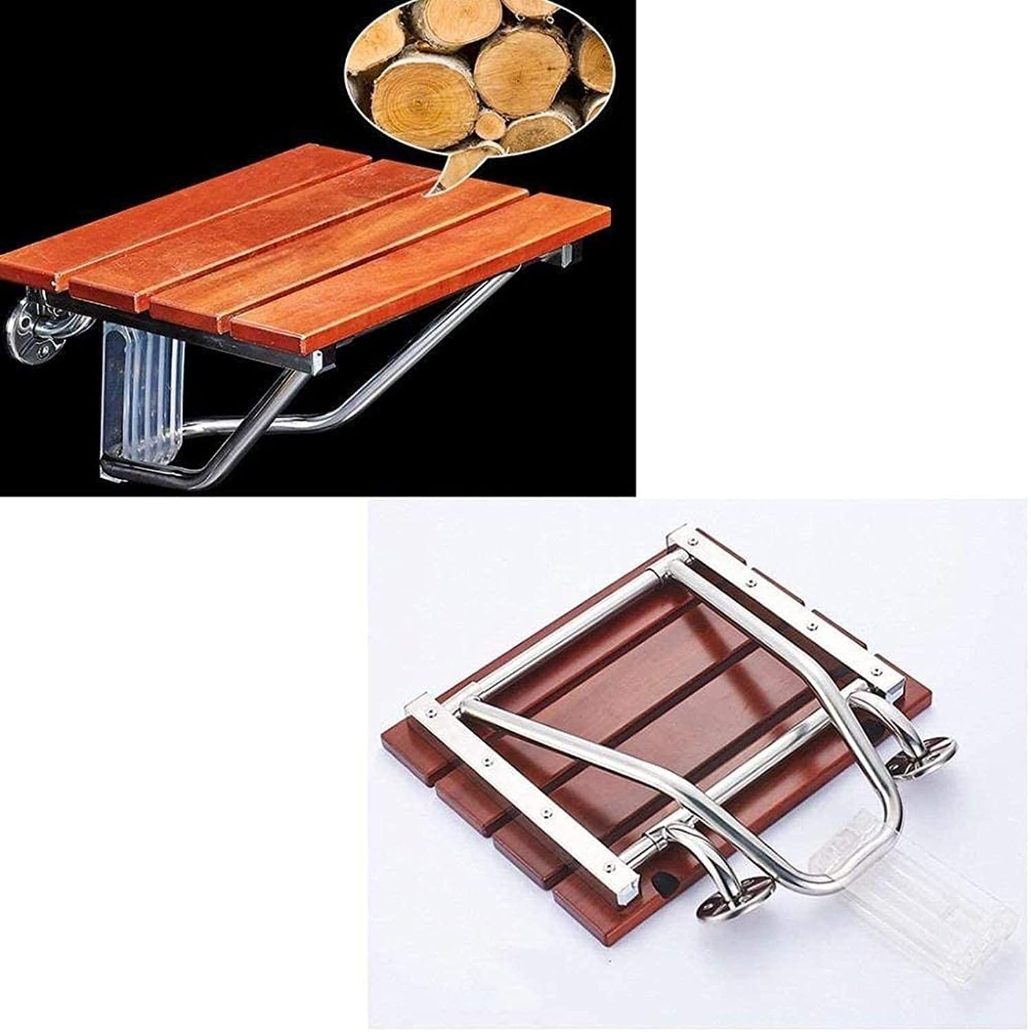 Asiento de Ducha abatible montado en la Pared Taburete for Asiento de Ducha, Taburetes de Ducha Plegables de Pared y Silla Asiento de Ducha Plegable de Madera Montado en la Pared Taburete de Zapatos d