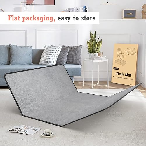 Miniatura 5 de Tapete de silla de oficina resistente para alfombra y piso de madera dura, tapete bohemio para silla de escritorio, alfombra de 36 x 48 pulgadas,