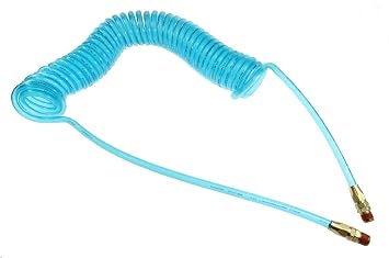 Coilhose Pneumatics PR14-25B-T Flexcoil Polyurethane Coiled Air Hose, 1/4-Inch ID, 25-Foot Length with 2 1/4-Inch MPT Swivel Fittings, Transparent Blue