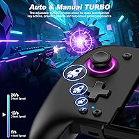 Vista 7 de Switch Controllers, Wireless Pro Controller Replacement for Nintendo Switch ControllerOLED, One-Piece Ergonomic Handheld Controller with