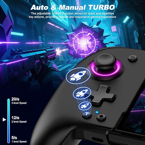 Miniatura 7 de Switch Controllers, Wireless Pro Controller Replacement for Nintendo Switch ControllerOLED, One-Piece Ergonomic Handheld Controller with