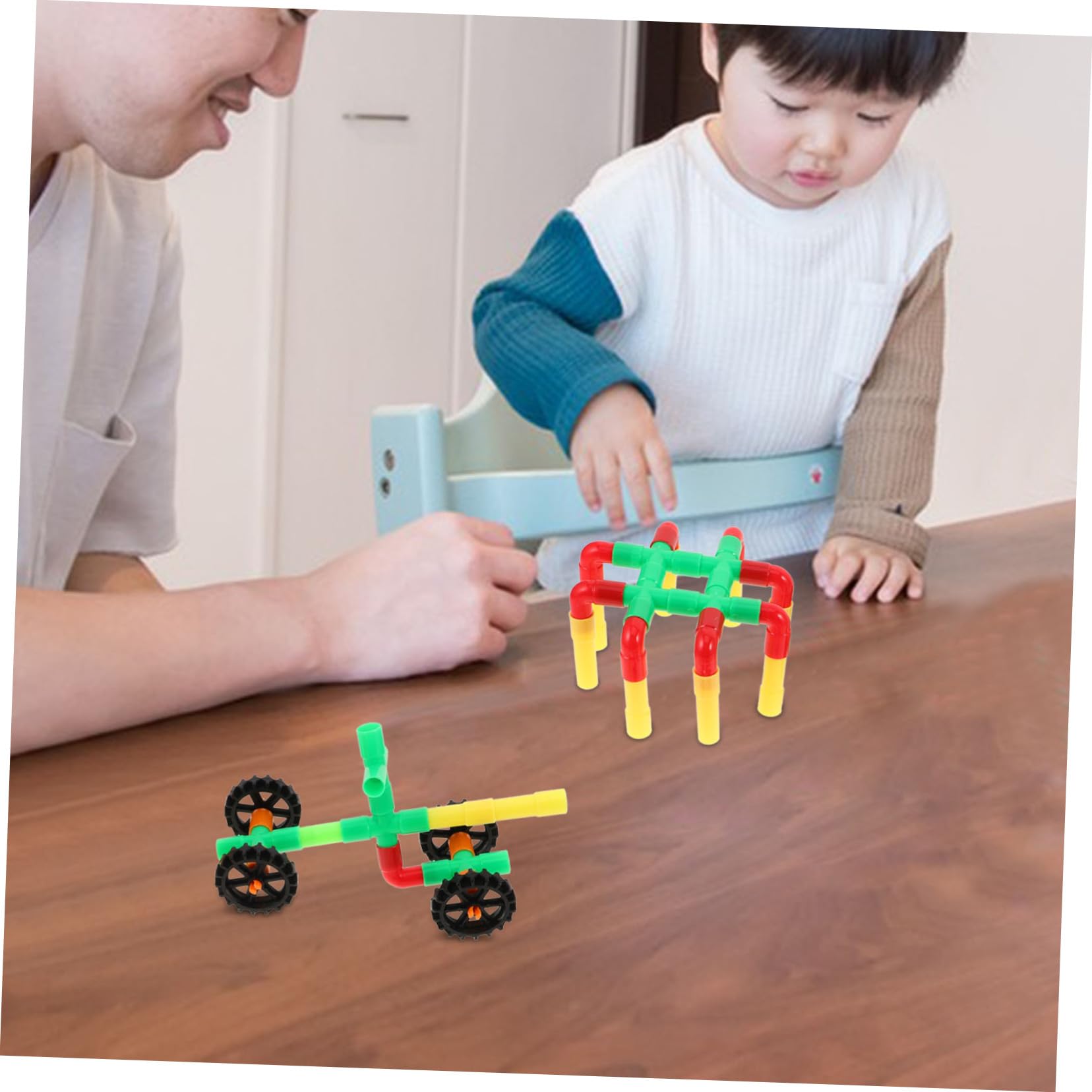 FRCOLOR Kinder Rohrbausteine 1 Satz Große Kunststoffbausteine zum Bauen | Lernspielzeug für Kinder, Drinnen und Draußen Nutzbar, Leicht und Tragbar, Farbenfrohe Röhrenform