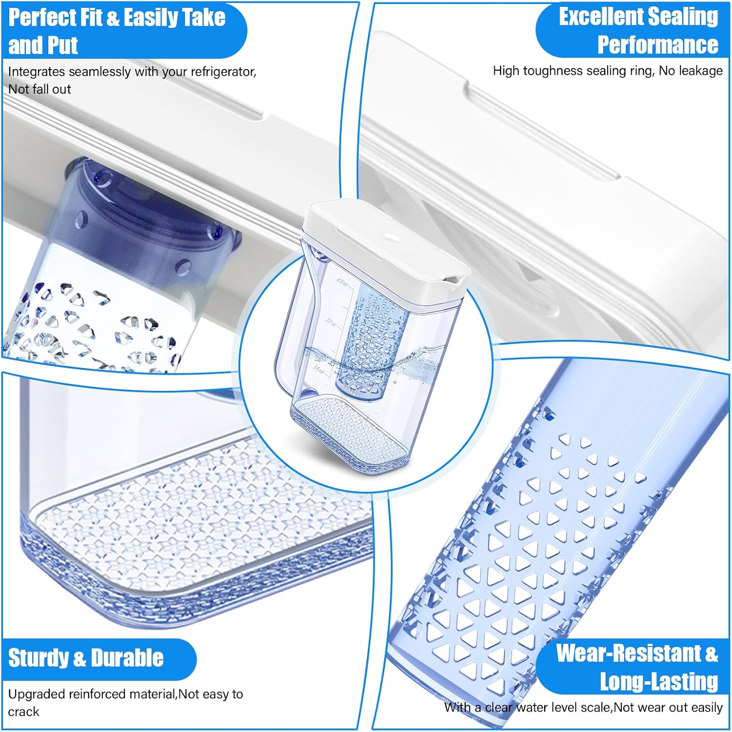 Upgraded RF28T5021SR RF28T5021SG Water Pitcher Compatible with Samsung Water Pitcher for Fridge Door Replacement DA97-20587B PS16623902 for Samsung Refrigerator Water Reservoir Water Tank Assembly