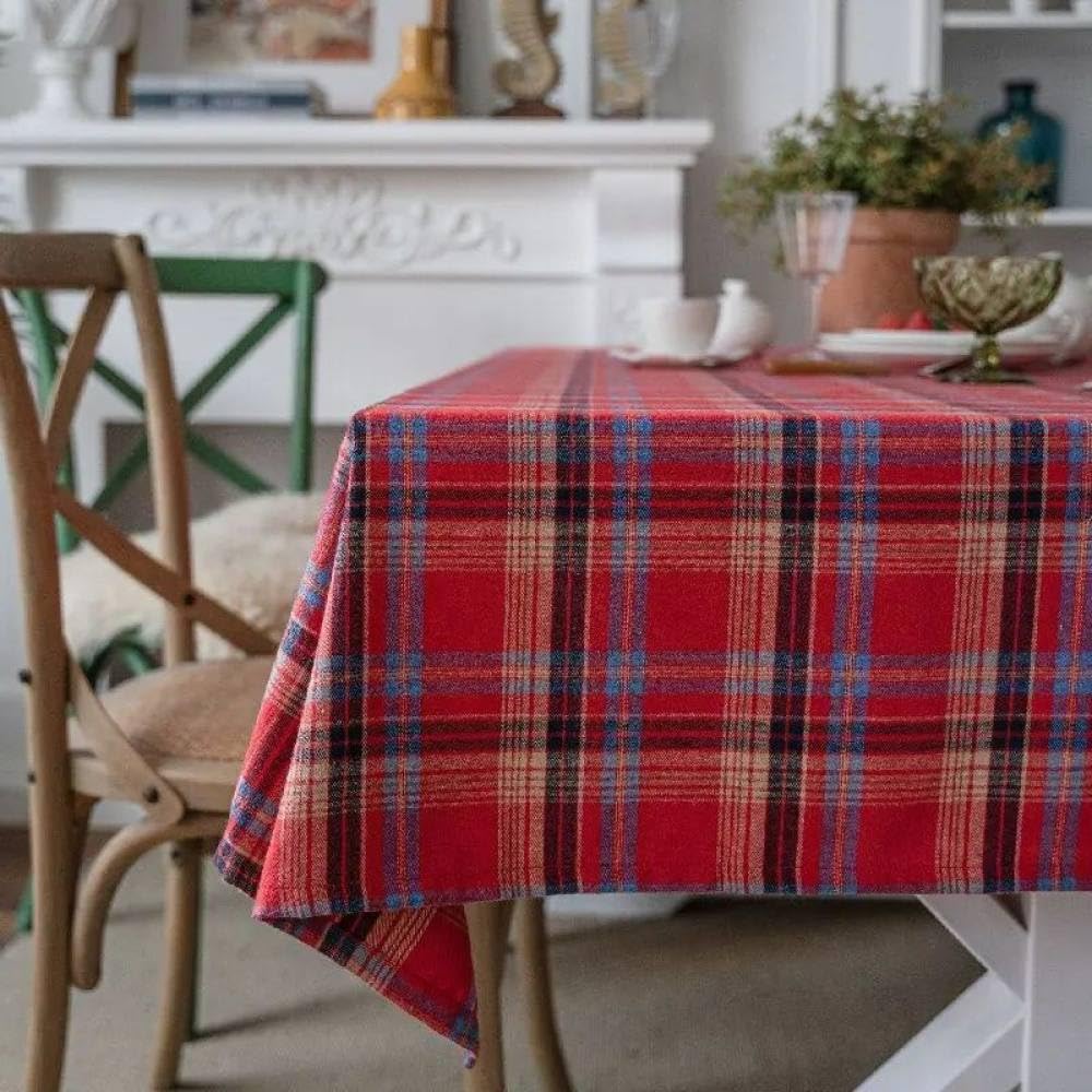 Nappe à carreaux vintage de qualité supérieure pour décoration de salon chic