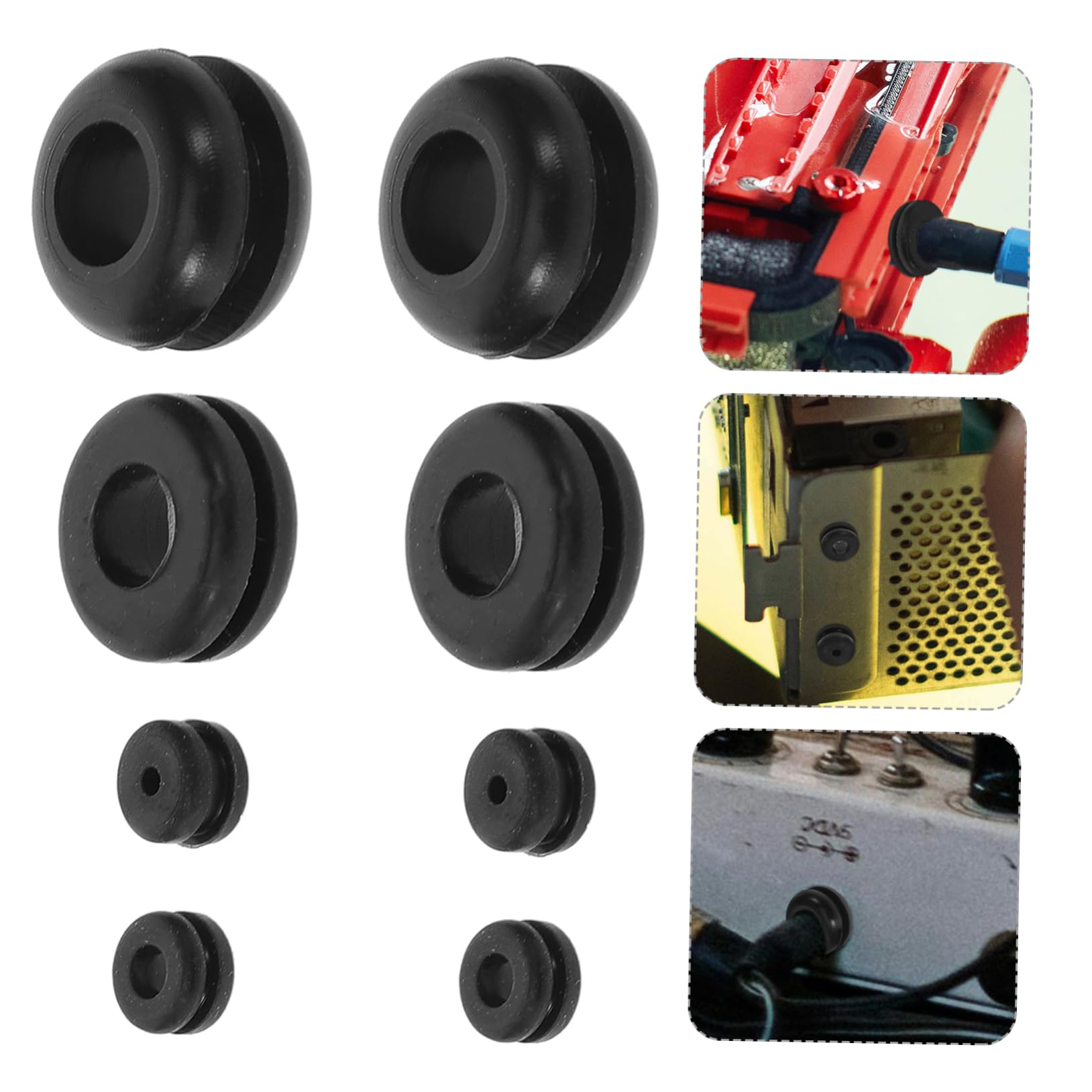 Gommini Passacavo Calterm In Gomma Nera - Foro Pannello 3/16", Diametro Interno 7/64" - Confezione Da 50 Pezzi