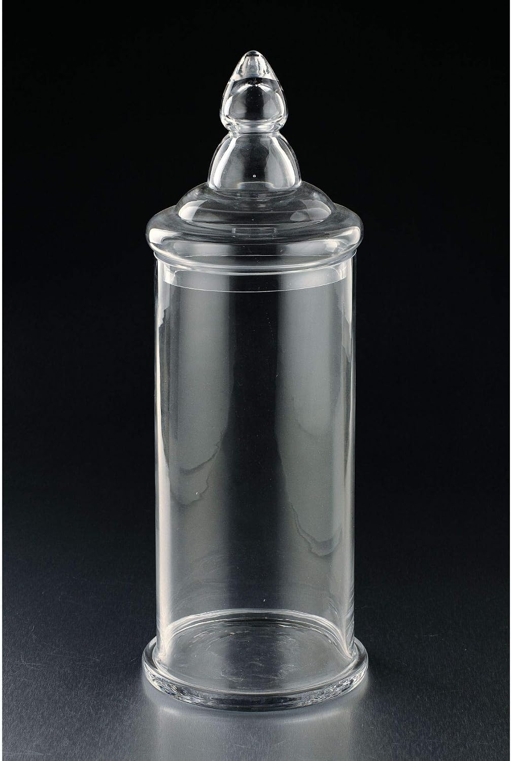 CC Home Furnishings 21" Clear Cylindrical Shaped Glass Jar with Finial Lid