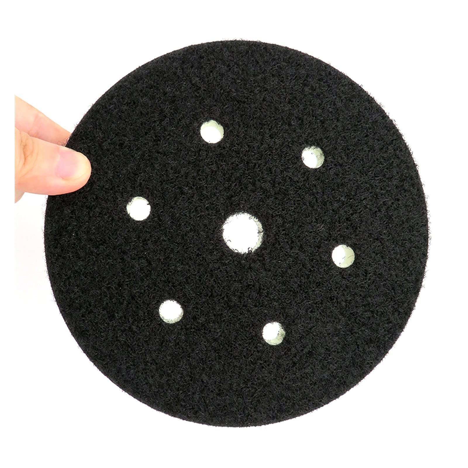 Cepillo de esponja de lija lijado 5pcs 6 "150 mm de 7 orificios de la PU de espuma de la PU de la PU de la interfaz de la densidad de la densidad media y la almohadilla de pulido de lijador de lijador