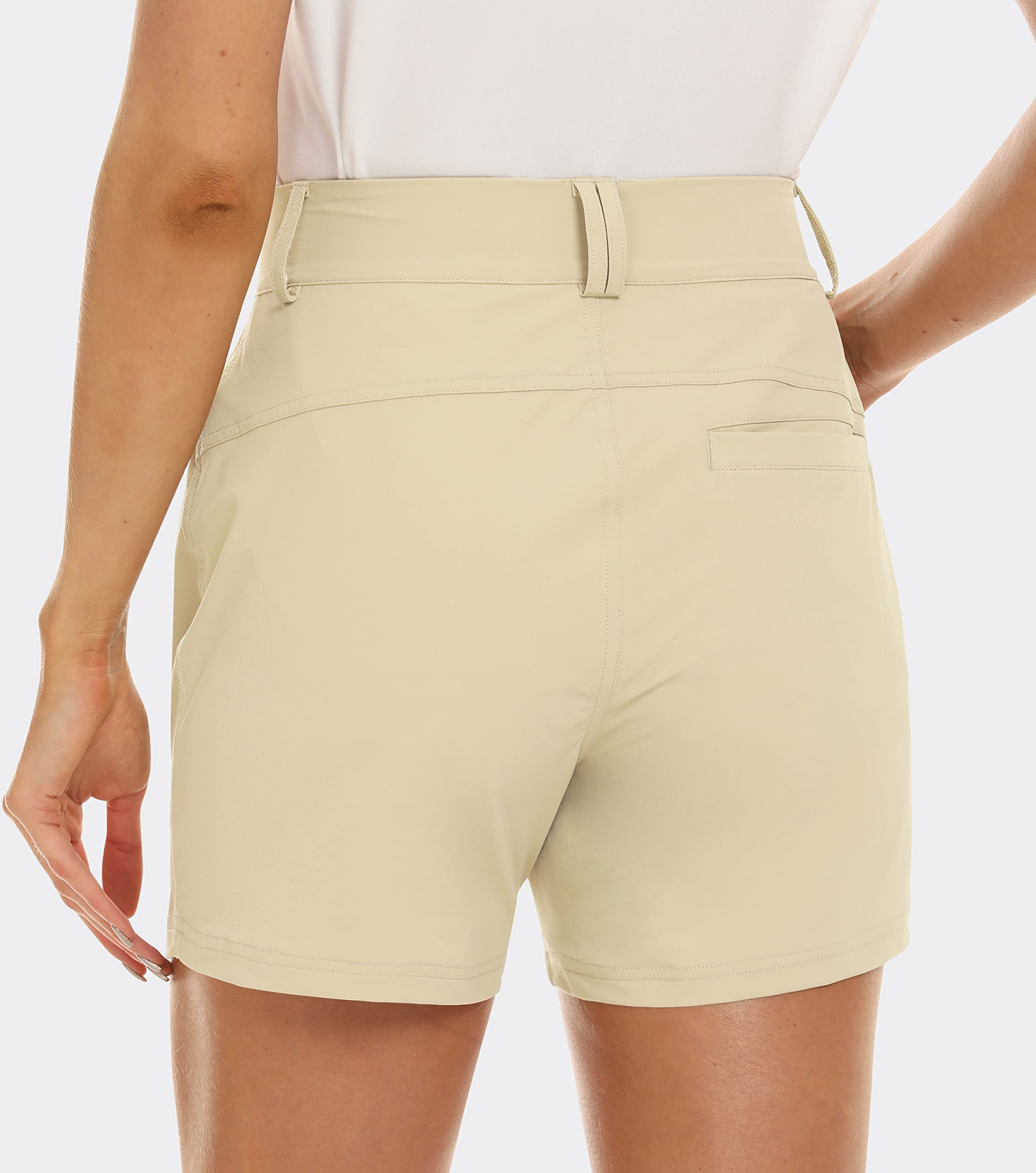 MoFiz Pantalones Cortos Mujer Shorts de Golf Senderismo Verano Outdoor Pantalón Corto Impermeables de Secado Rápido con Cinturón Elástico Incorporado