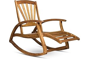 Christopher Knight Home Bamboo Rocking Chair with Unique Locking Ottoman