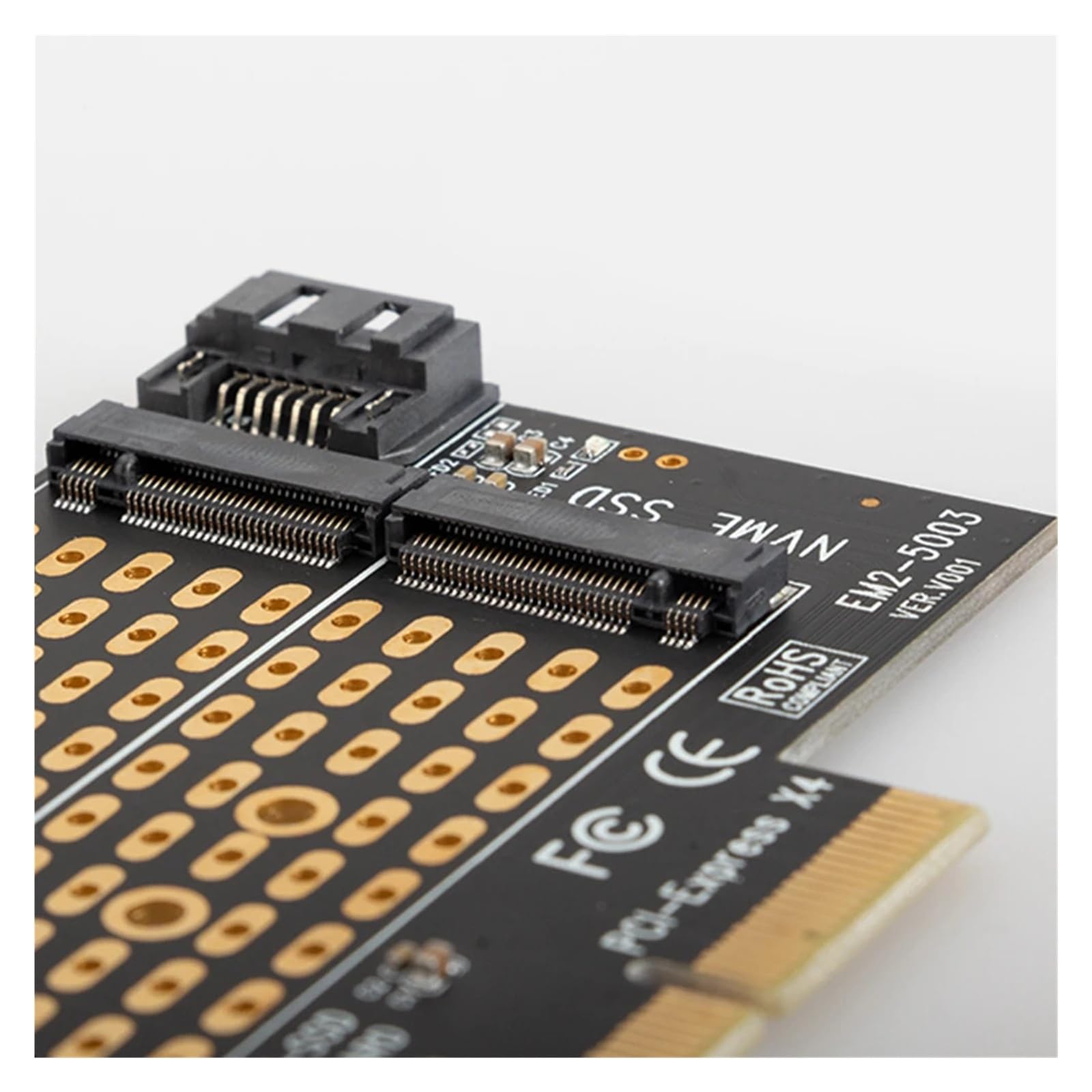1 szt. Podwójna karta adaptera M.2 na PCI-E 3.0 X4 dla M2 SSD Obsługiwane rozmiary 2230 2242 2260 2280