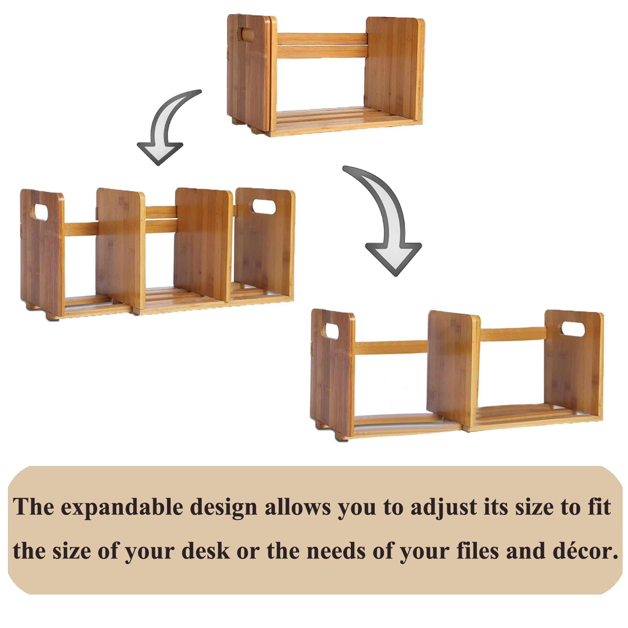 Book Shelf Small Bamboo Expandable Desktop Bookshelf Counter Bookcase ...