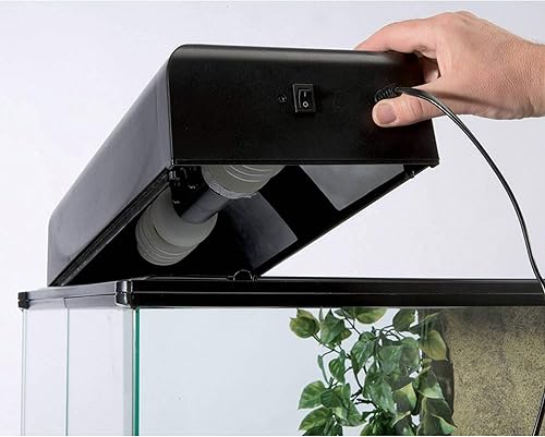 Hagen Exo Terra Mini Compact Incandescent Light Fixture for Exo Terra Glass Terrariums PT2600/PT2602 – Measures 11.8” x 3.5” x 5.9”, Black