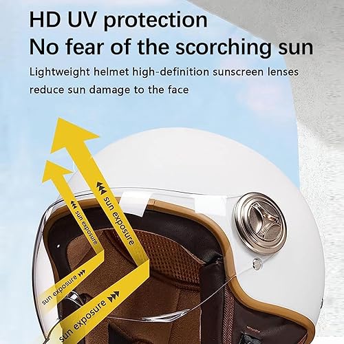 Miniatura 5 de Medio casco de motocicleta para mujer, con orejas de gato, casco de motocicleta eléctrico, casco de motocicleta de cara abierta, casco de ciclomotor