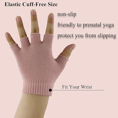 Miniatura 5 de FYOURH Guantes de yoga - Guantes de yoga con puños para mujer - Guantes de agarre para pilates