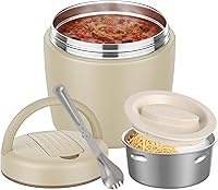 Vista 1 de Termo para comida caliente, 32 onzas, tarro de comida aislado al vacío para adultos, de acero inoxidable, termo de boca ancha, a prueba de fugas