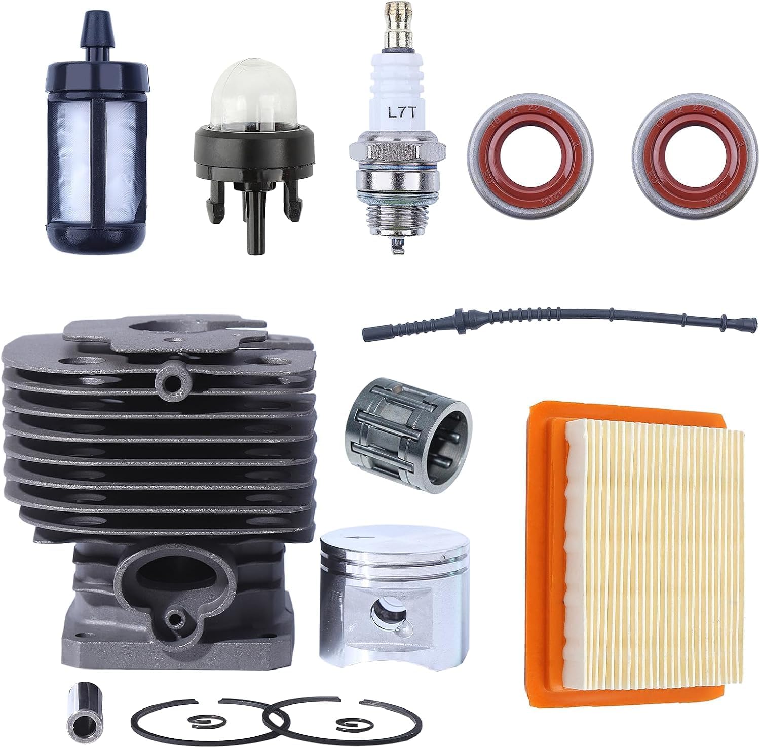 Engine Parts Cylinder Piston Ring Set, Bore Size 42mm Cylinder Piston Ring Kit Replacement Fit for STIHL FS450 FS 450 Trimmer Clearing Saw