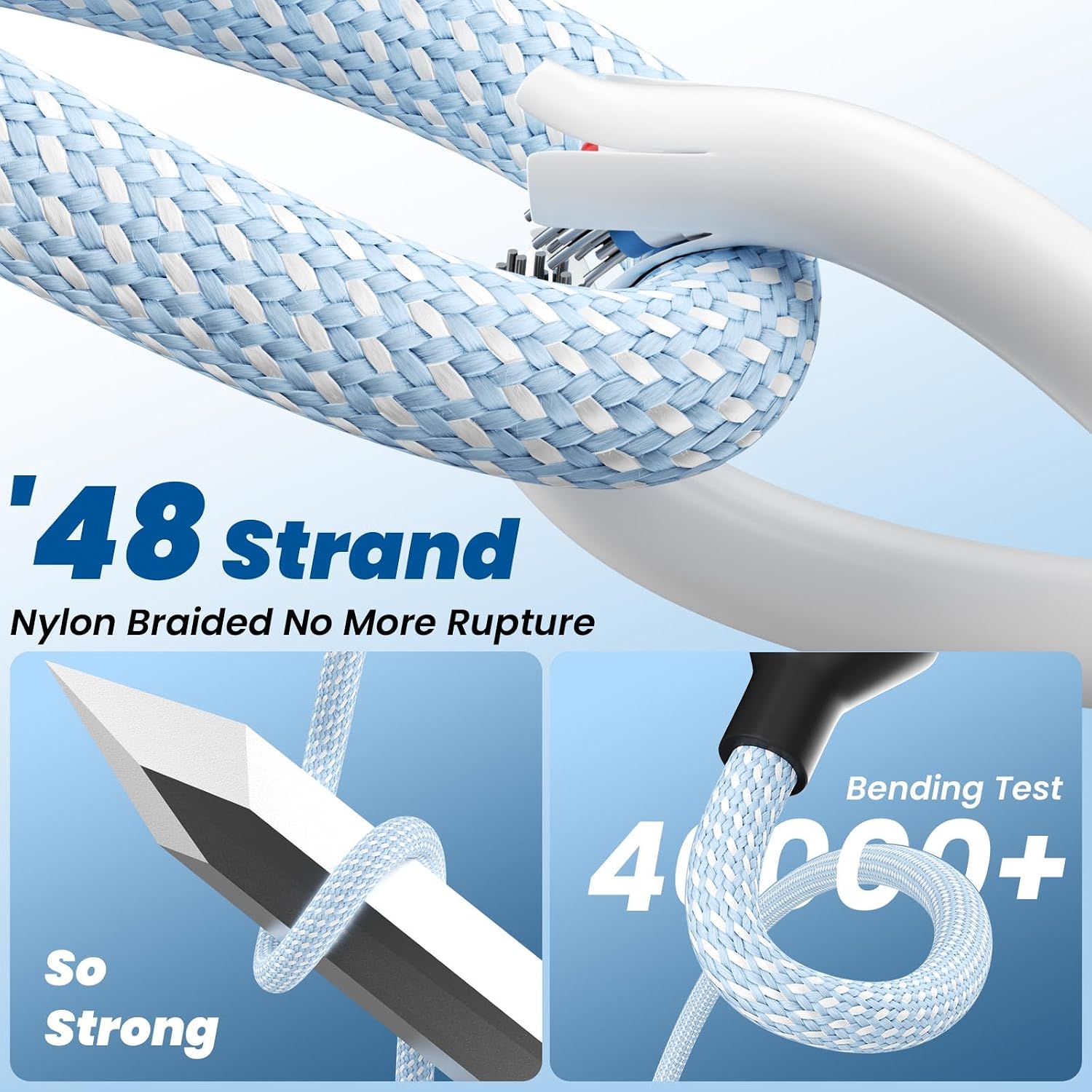 Upgrade 4 in 2 Multi Charging Cable, USB C Cable with 3 X Type-C/IP, Travel Holiday Essentials Phone Charger Cord for iPhone 17/16/15/14, Galaxy, Android (2Pack 5FT) image 4