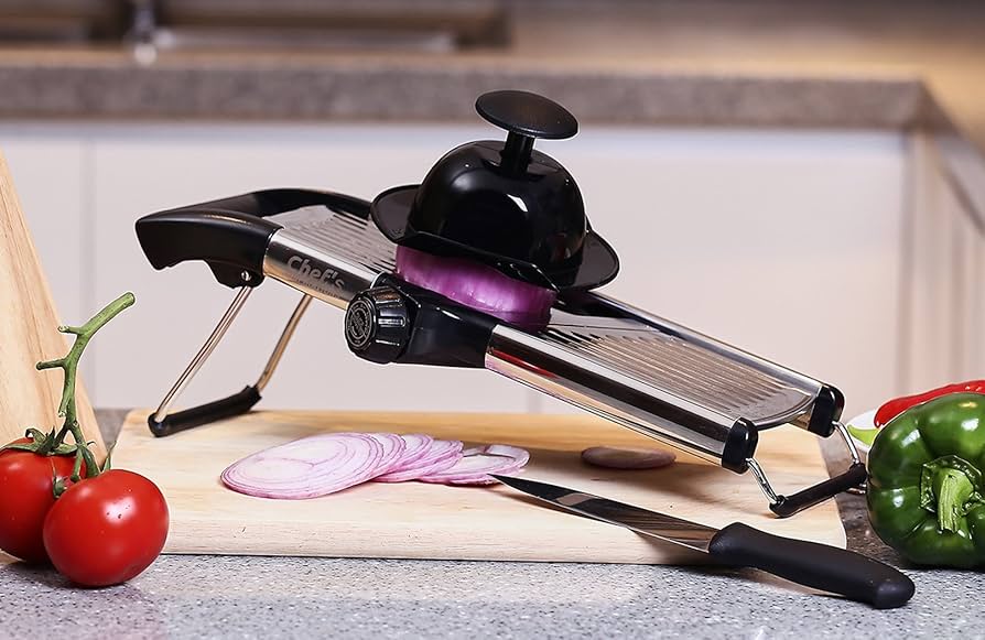 フランス製マンドリンスライサー Amazon | Bron Chef's マンドリンスライサー 安全足と4枚の刃