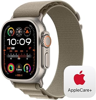 Watch Ultra 2 [GPS + Cellular 49mm] Smartwatch with Rugged Titanium Case & Olive Alpine Loop Small. Fitness Tracker, Precision GPS, Action Button, Carbon Neutral With AppleCare+ (2 Years)