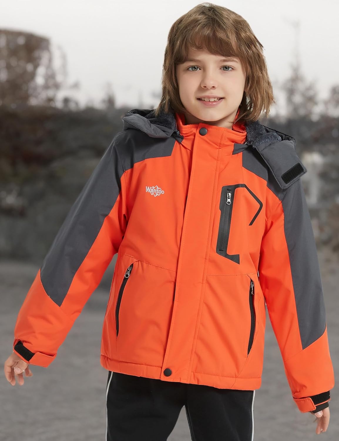 Wantdo Boy's Waterproof Ski Jacket Fleece Snowboarding Jackets Warm Thick Winter Coat Hooded Raincoats - Image 8