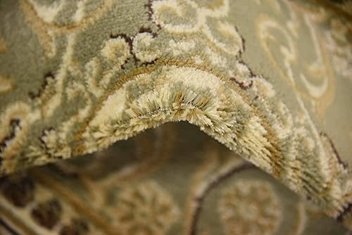 Miniatura 11 de Unique Loom - Alfombra clásica tradicional, colección Versalles, Polipropileno, Verde claro