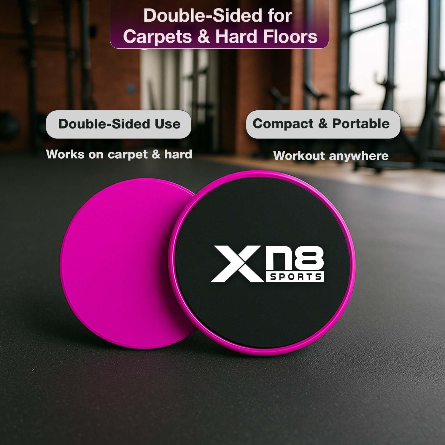 Xn8 Exercise Core Sliders Dual-Sided Gliding Discs for Abdominal & Full Body Workouts, Home Gym & Pilates - Image 4