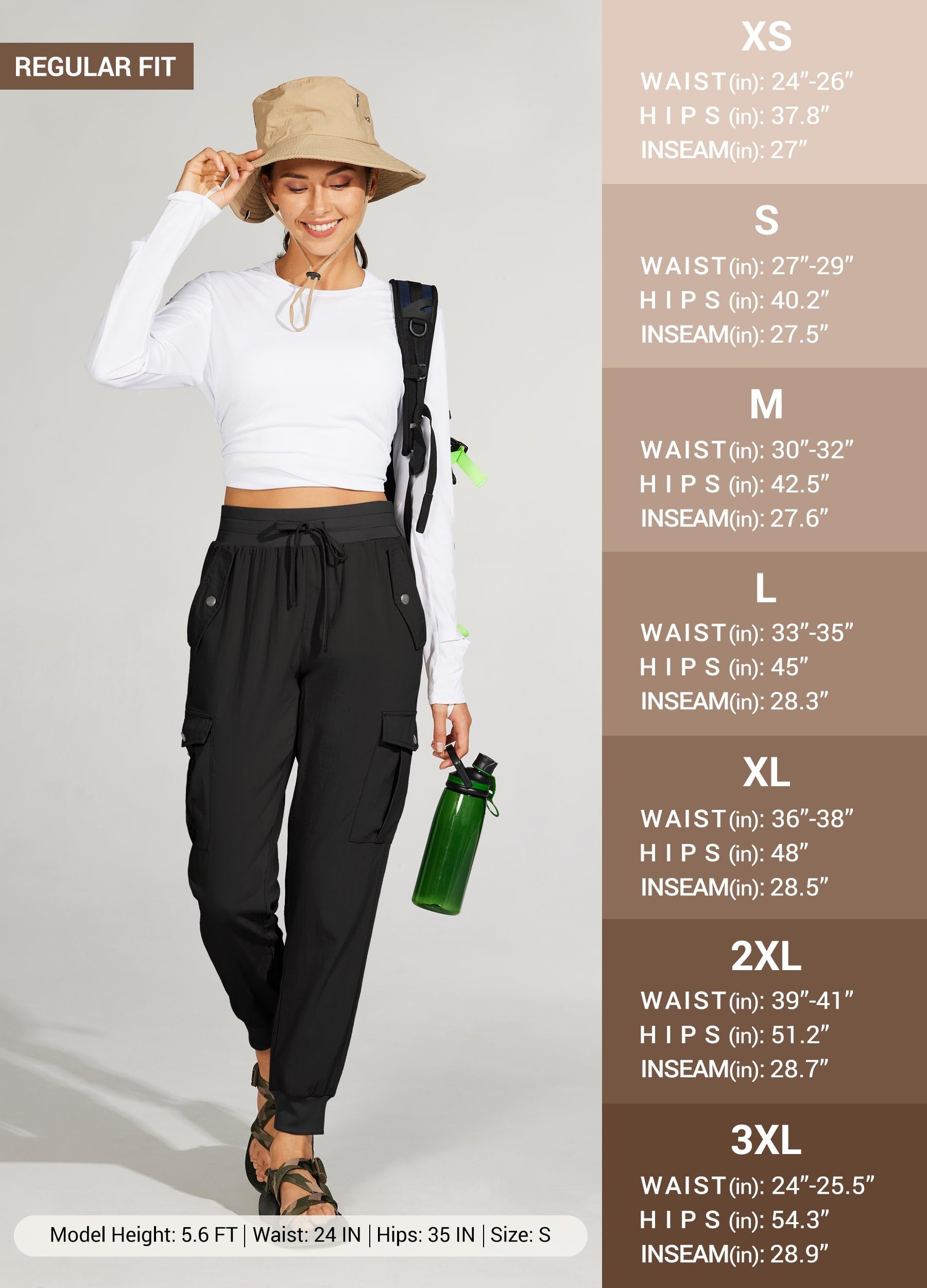 WILLIT Pantaloni cargo da jogging da donna, leggeri, ad asciugatura rapida, per attività all'aria aperta, per allenamento, viaggi, casual, impermeabili