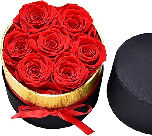 Miniatura 1 de Rosas conservadas rosas rojas reales hechas a mano en una caja de larga duración flores preservadas regalo para mamá mujeres hermanas hijas en el